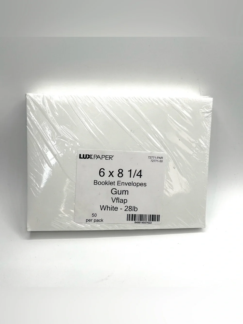 Lux Paper White Booklet Invitation Envelopes 6” x 8 1/4” - Pack of 50